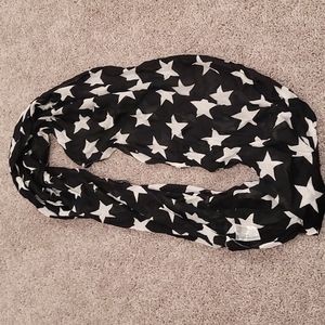 Black with white stars infinity scarf